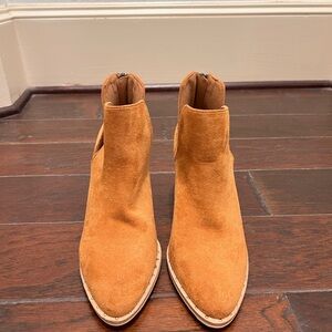 BEAST FASHION Camel Suede Ankle Booties